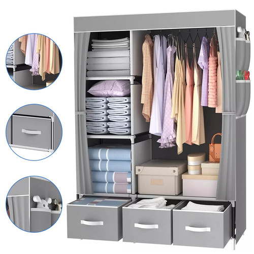 Canvas wardrobe clothes closet - clothes,