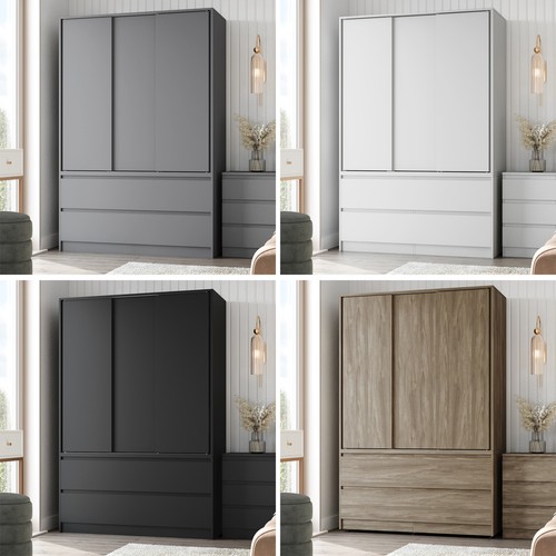 180cm sliding door drawer - 3, 4