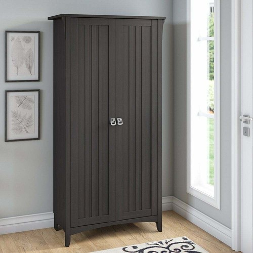 Black wooden pantry tall - wooden,