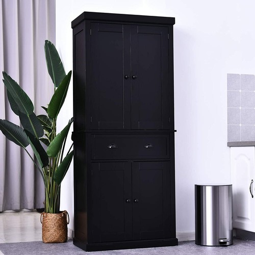 Black wooden tall - wooden, pantry