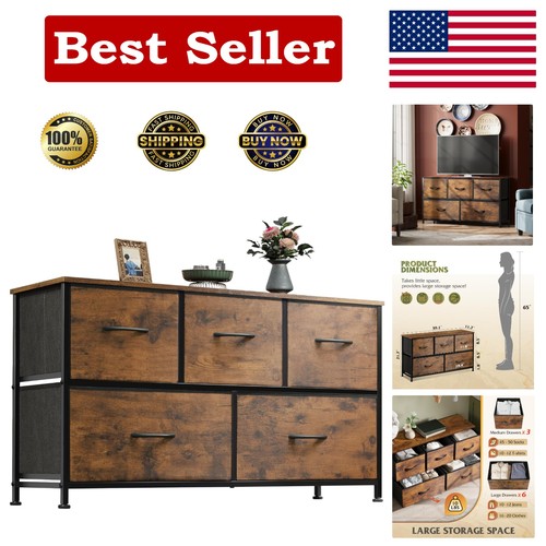 Rustic drawer dresser - 5-drawer, &