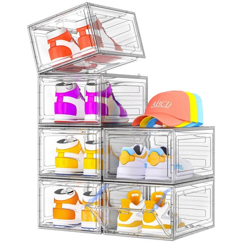 Stackable shoe boxes clear - boxes,