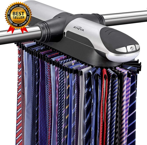Motorized tie rack closet - rack,