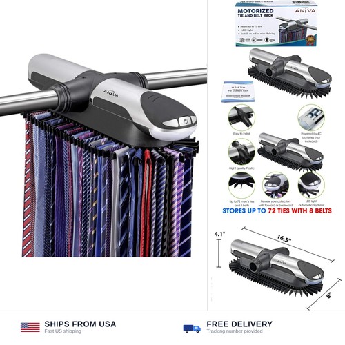 Motorized tie rack - , closet